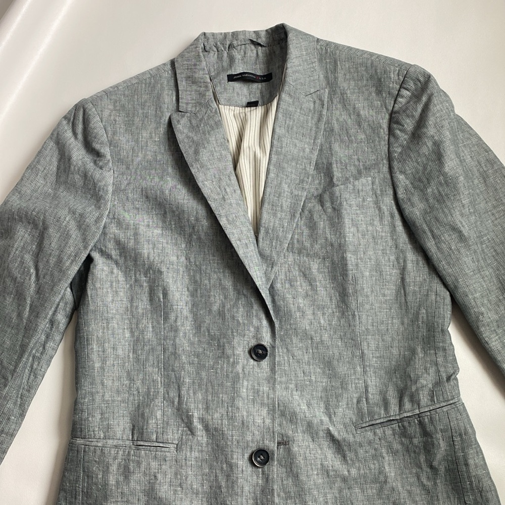 John Varvatos blazer jacket summer light cotton blend gray hints silvery blue 38